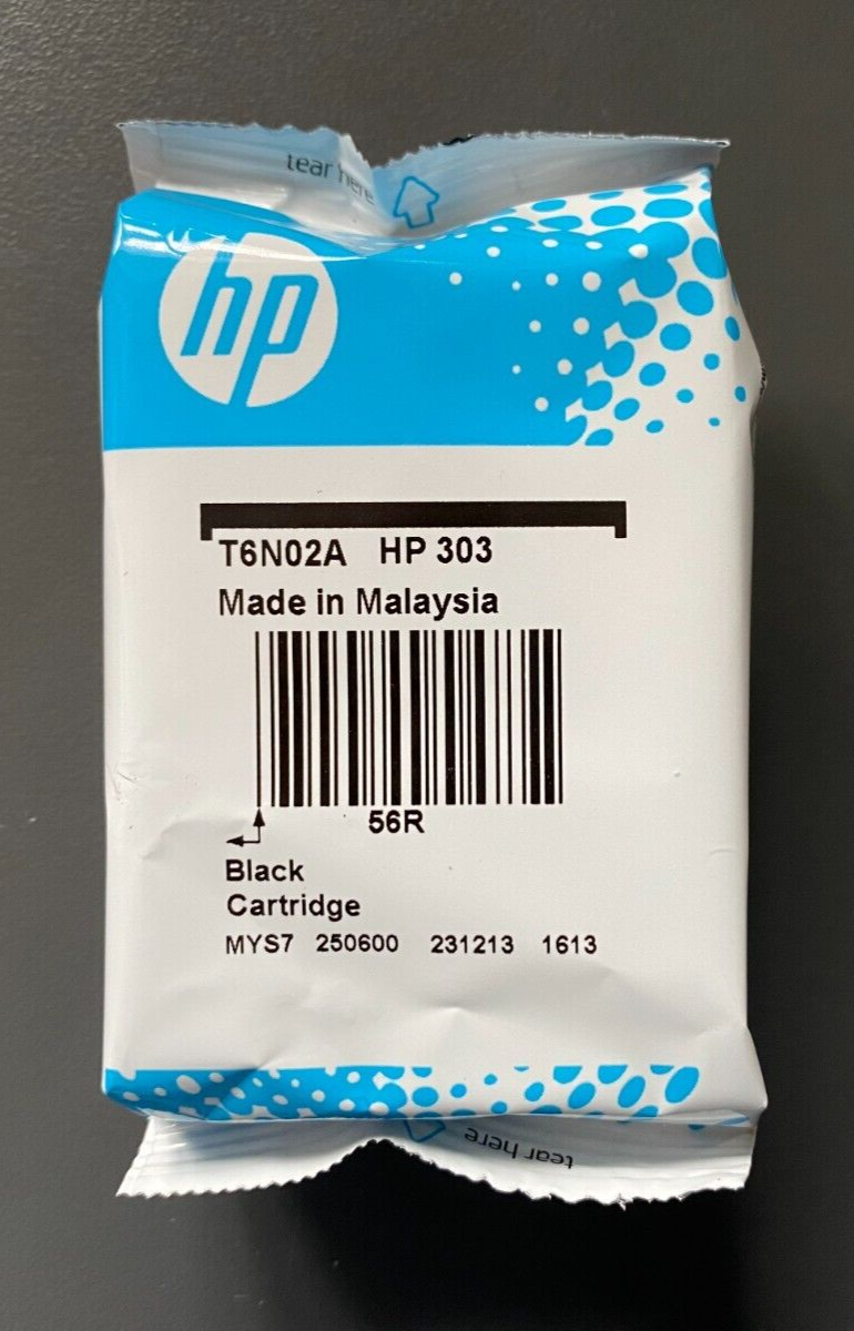 Genuine HP 303 Ink - BLACK / HP ENVY 6200 7100 7800 AiO (INC VAT) 2027