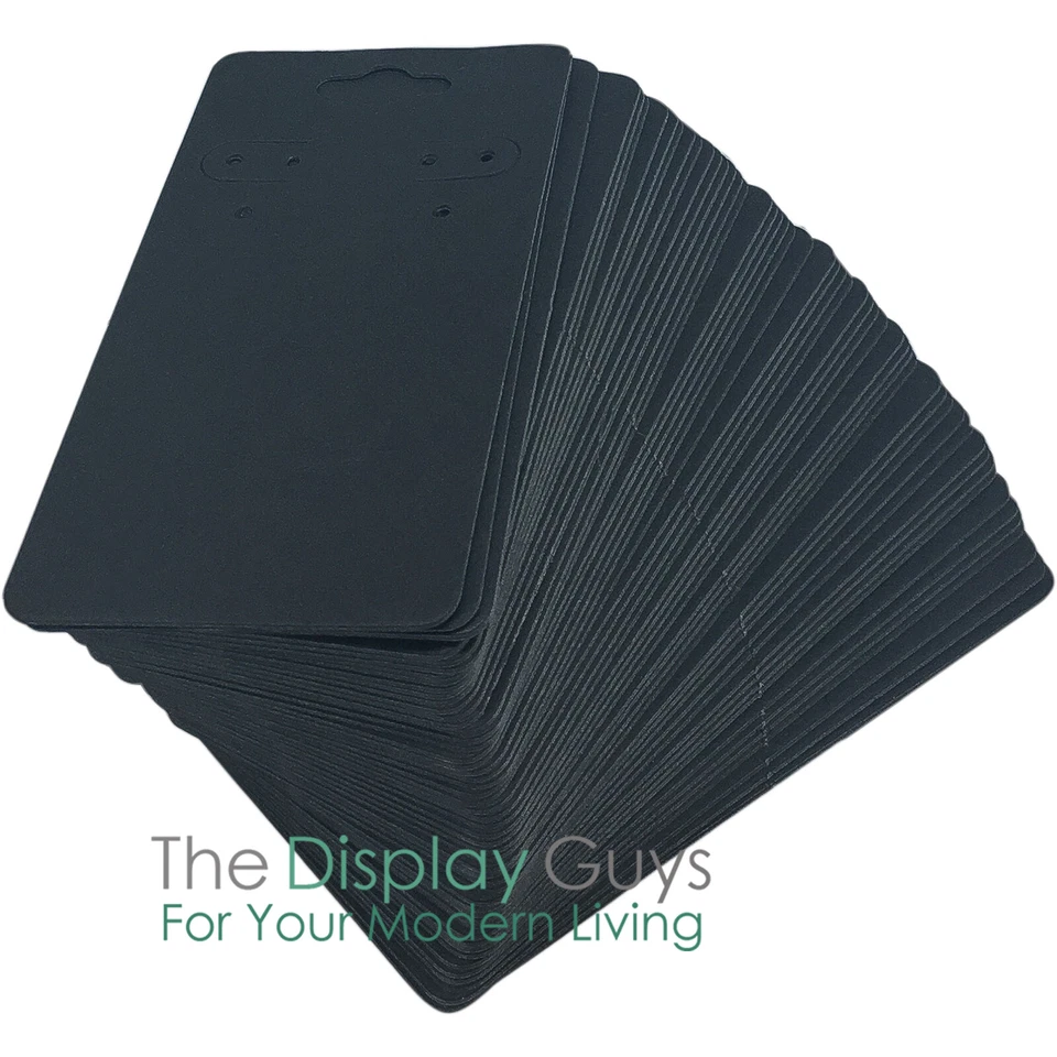 100pc 2x4" Inch Black Paper Earrings Display Hanging Cards for Jewelry Accessory - Image 3 of 3