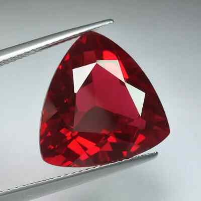 10.6 Ct Natural Flawless Mozambique Red Ruby Trillion Loose Gemstone Cut 13x12mm