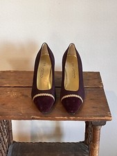 Vintage St John Pumps in Purple With Gold Details