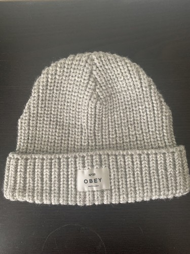 OBEY Knit Cap Winter Hat Beanie Gray 