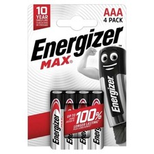 Image of Energizer AAA Batteries Max Alkaline Battery - Pack of 4 S15269 10yr Shelf Life