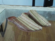 Women's CYDWOQ Vintage Orient in Olive Brown Knit Leather Mule 40 10