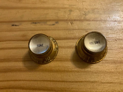 Vintage 1950's 1960's Gibson Gold Bonnet Reflector Volume and Tone Knob