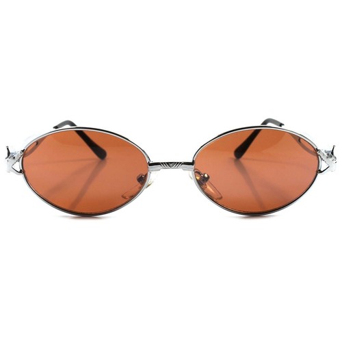 Original Vintage Funky Krokodil Tempel silberne runde ovale Sonnenbrille für Herren und Damen - Bild 4 von 4