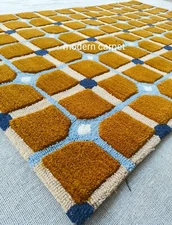 Modern Evelina Kroon Ochre Fields Rug 100% Woolen Handtufted For Home Decoration