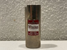 VTG Metal Winston Bic Lighter Cover Case Advertising #AR