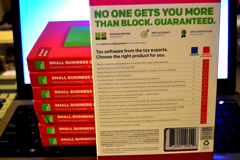 2018 H&R Block BUSINESS Premium turbo S-corp & Schedule C Tax Cut NEW Sealed CD - Image 2 of 2