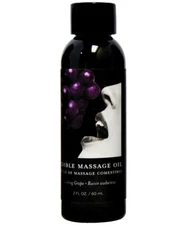 Earthly Body Edible Massage Oil Gushing Grape Flavored - 2 oz