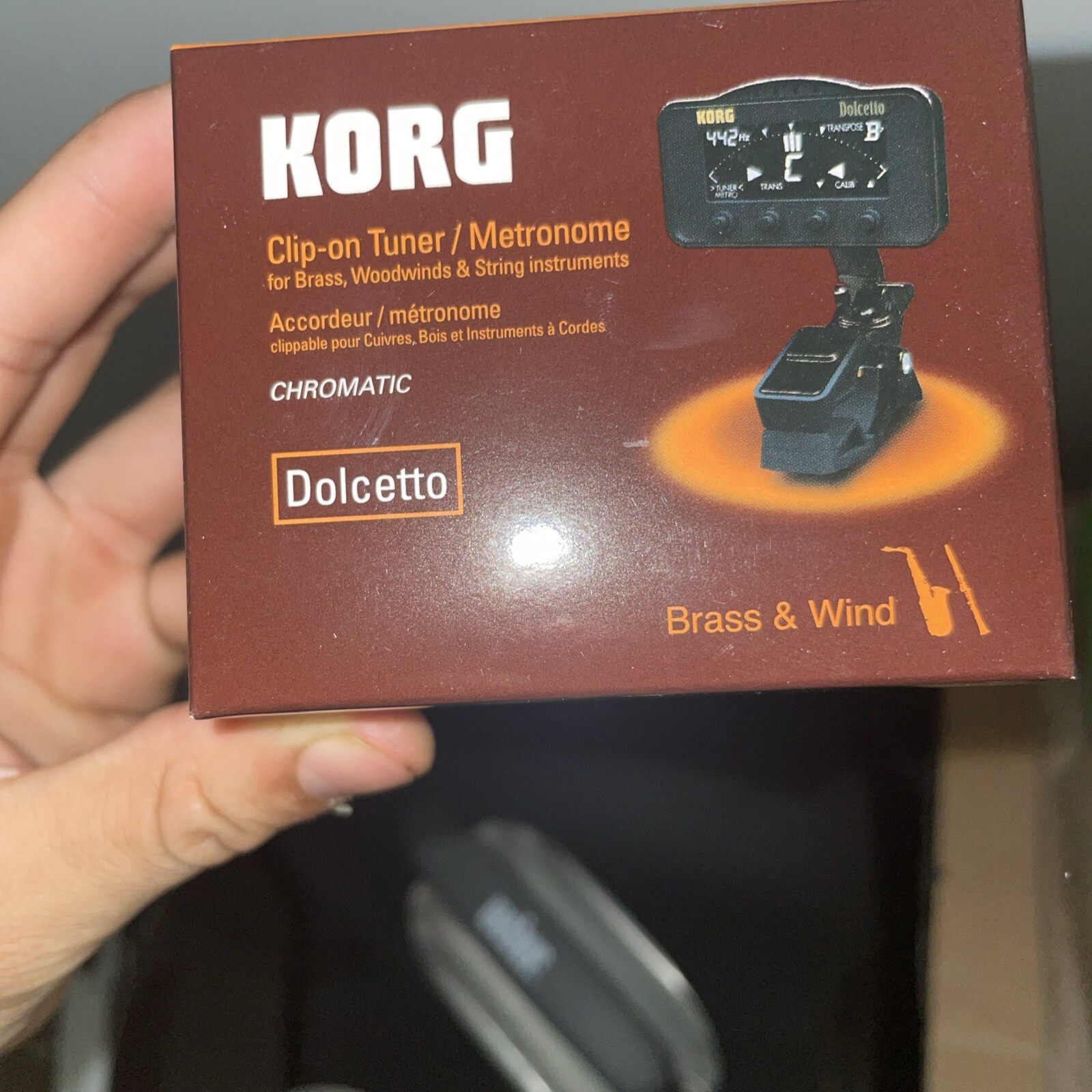 Korg AW3M Dolcetto Clip On Tuner & Metronome for Orchestral Instruments, New!