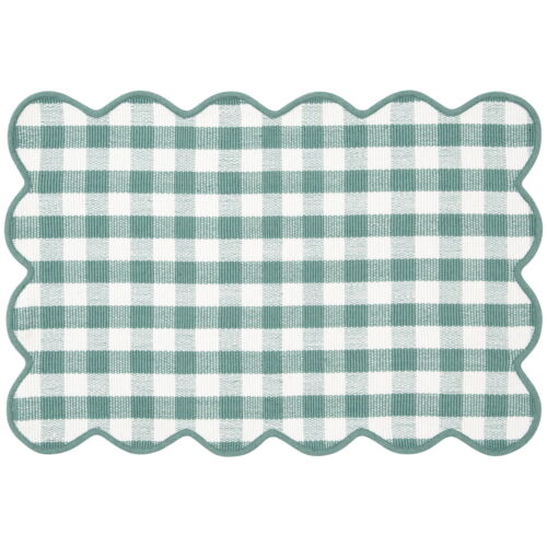 Green Polyester Outdoor Layering Rug