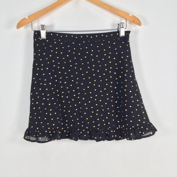 sadie and sage womens skirt size 8 black polka dot mini zip 067283