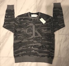 Calvin Klein Jeans Men's Logo Crewneck Sweater Gray 98 New