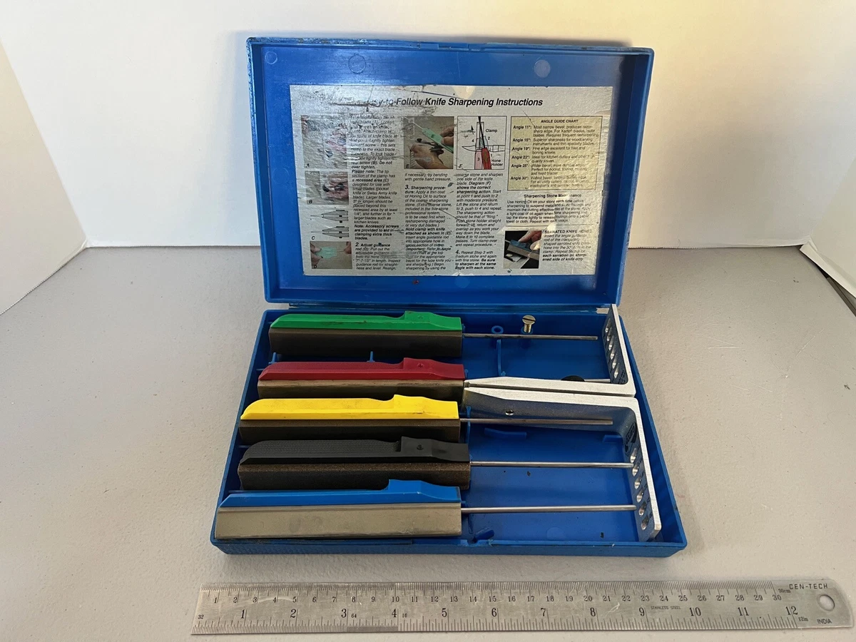 GATCO 5 Stone Knife Sharpener System Sharpening Serrated Knives Too Case