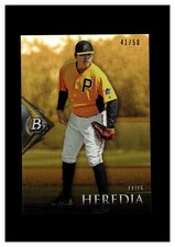 2014 Bowman Platinum Chrome Prospects Gold Refractor Luis Heredia 41/50 Pirates