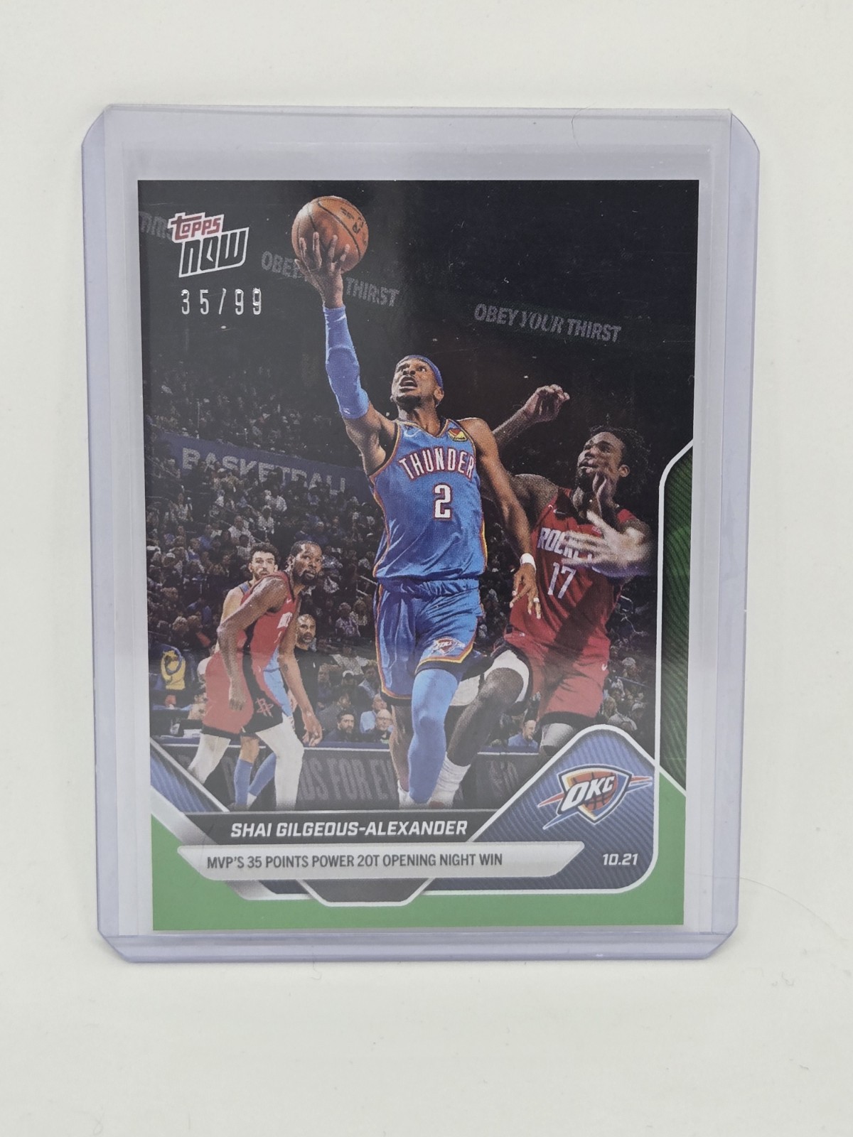 2025 Topps Now Shai Gilgeous-Alexander Card #1 Green Foil 35/99