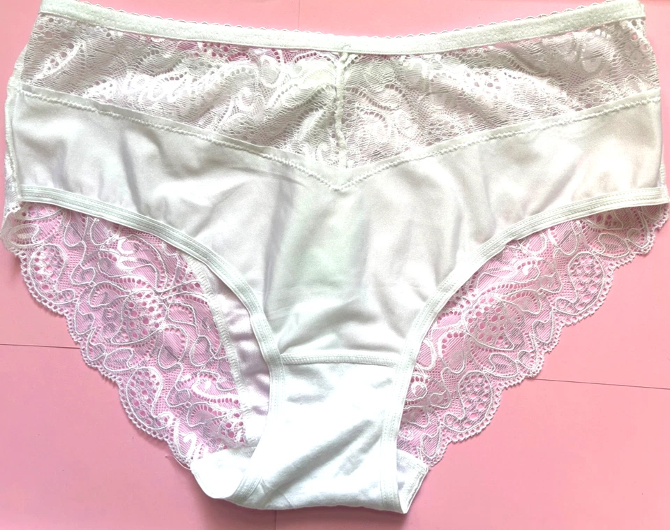 Calcinha feminina elegante branca tamanho S/M com renda conforto biquíni calcinha com renda - Imagem 4 de 4