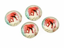 Glascobochons mit Elefantenmotiv 12 mm 4 Stück von Vintageparts, DIY-Schmuck