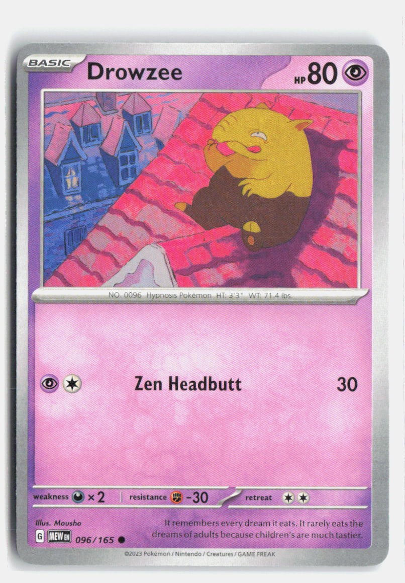 Drowzee 096/165 151 Common Pokemon NM