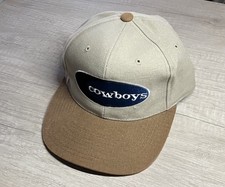 Vintage Dallas Cowboys Hat Strapback One Size 90s Beige Brown American Needle