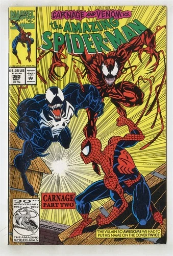 Amazing Spider-Man #362 NM 9.4 white pages  Carnage & Venom  Marvel  1992