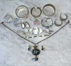 17 pieces Vintage Estate Modern Costume Jewelry Shell MOP Lot Monet 925