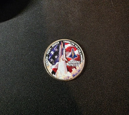 Colorized Kennedy Half Dollar - Space Program - STS 107 (2012-D)