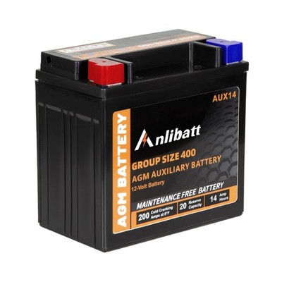 AUX14 Auxiliary Battery 12V 14Ah 20RC 200CCA Group 400 AUX