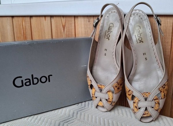 Women Gabor Heels Beige Leather 38
