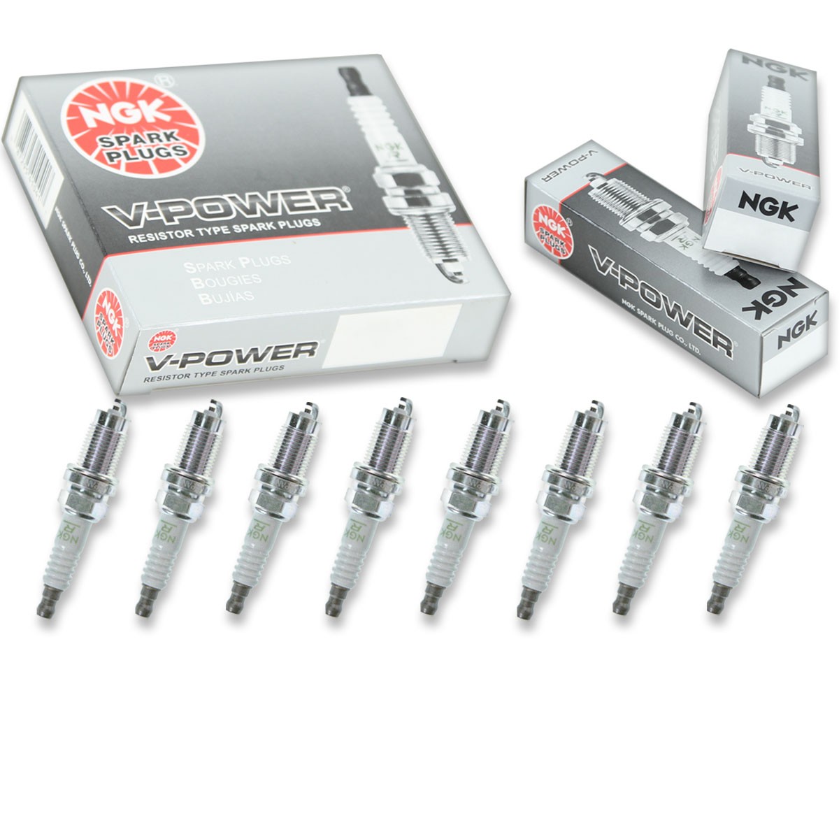 8 pc NGK 4435 ZFR5E-11 V-Power Spark Plugs for RC11ZYC4 KJ16CR11 K16GPR-U11 ms