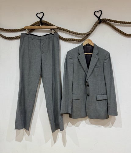 Miu Miu, Miu Miu Vintage Men's 100% Virgin Wool 2 Pc Tailored Trousers Jacket Suit IT 48