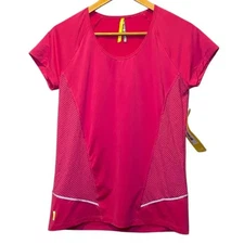 Lole Marathon Top NWT Women’s Medium Guava Pink Mesh Short Sleeve Athletic Shirt