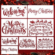 Christmas Stencils for Crafts Reusable Merry Christmas Stencil
