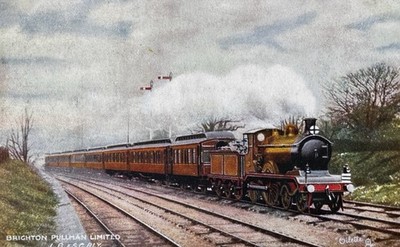 London Brighton South Coast Railway Belle Pullman Express Zug Vintage Postkarte