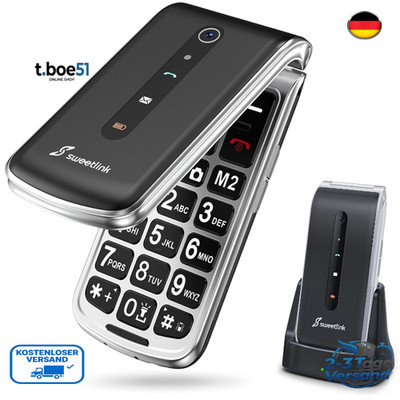 SweetLink F1PLUS Seniorenhandy Klapphandy Ohne Vertrag, Großtastenhand