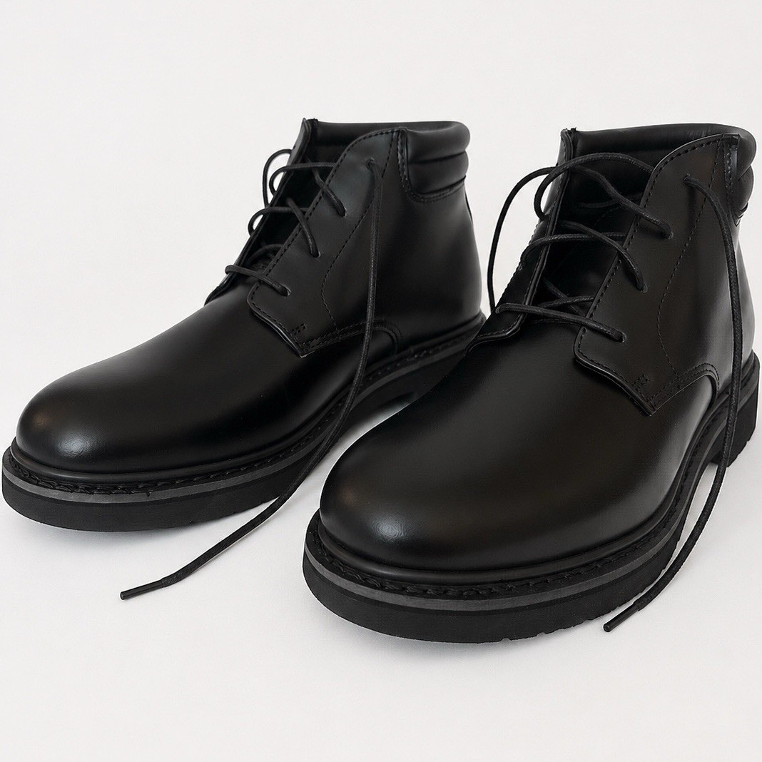 Rocky Men's Black Leather Lace-Up Chukka Ankle Boots Round Toe Size 9.5