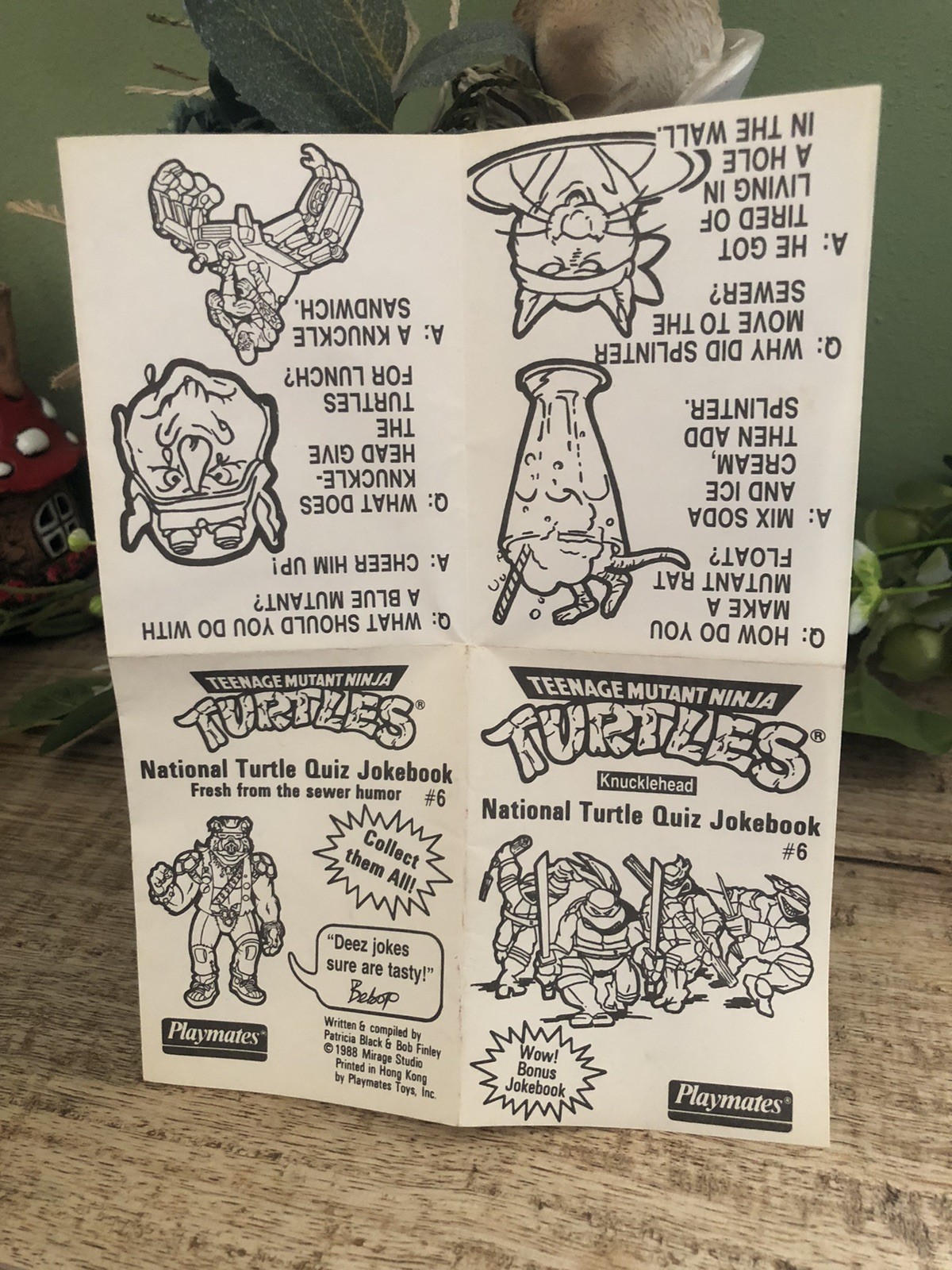 AF6 Inserto Libretto Vintage Fumetto Tartarughe Ninja TMNT Playmates 1988