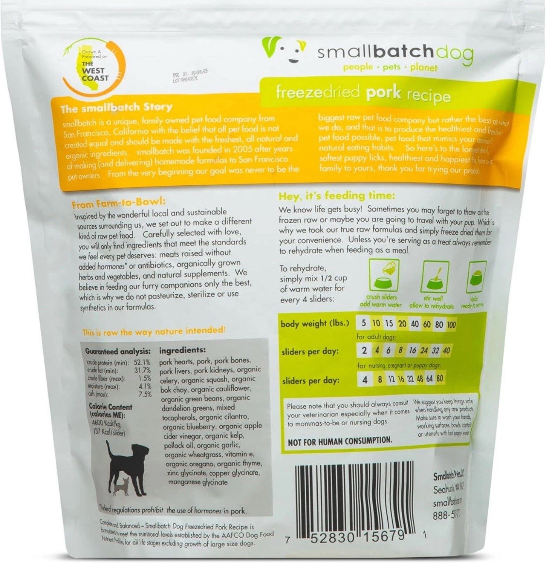 smallbatch Pets Freeze Dried Raw Dog Food, Pork Recipe, 14 Ounce (Pack of 1) 