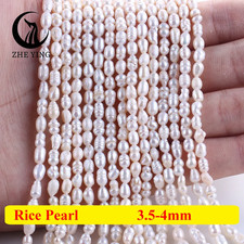 New 3A Freshwater Rice Pearl Beads 2-4Mm round Potato Shape Loose Pearl Beads J