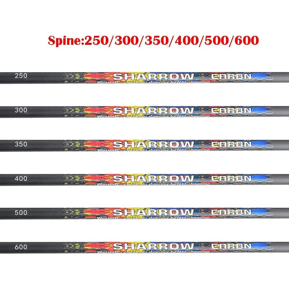 31" Pure Carbon Arrows Feather SP250-600 Archery Recurve Bow Hunting Shooting - Image 3 of 4
