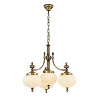 HäNgelampe HäNgelampe Echt-Messing Glas E27 B: 55 Cm 4-Flammig Jugendstil