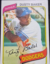 Topps 1980 Dusty Baker #255 Los Angeles Dodgers Baseball Card Base Set MLB