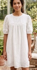 Sanctuary Dress Womens Size S Love Story Heirloom Eyelet Balloon Sleeve Cotton