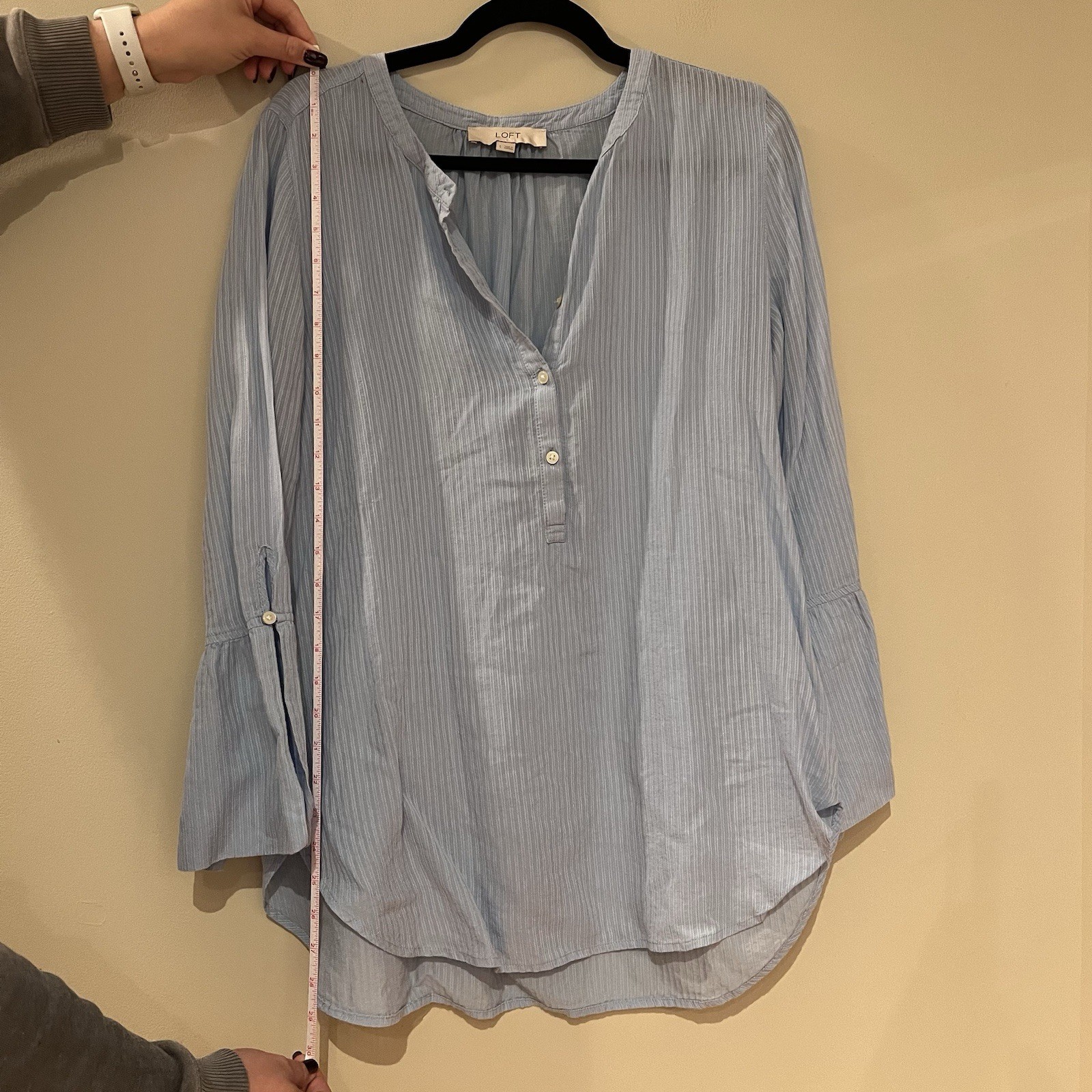 LOFT Light Blue Button Up Blouse - image 4