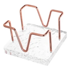  Desktop Memo Holder Stand: Acrylic Paperweight Card Holder - Metal Wire Note