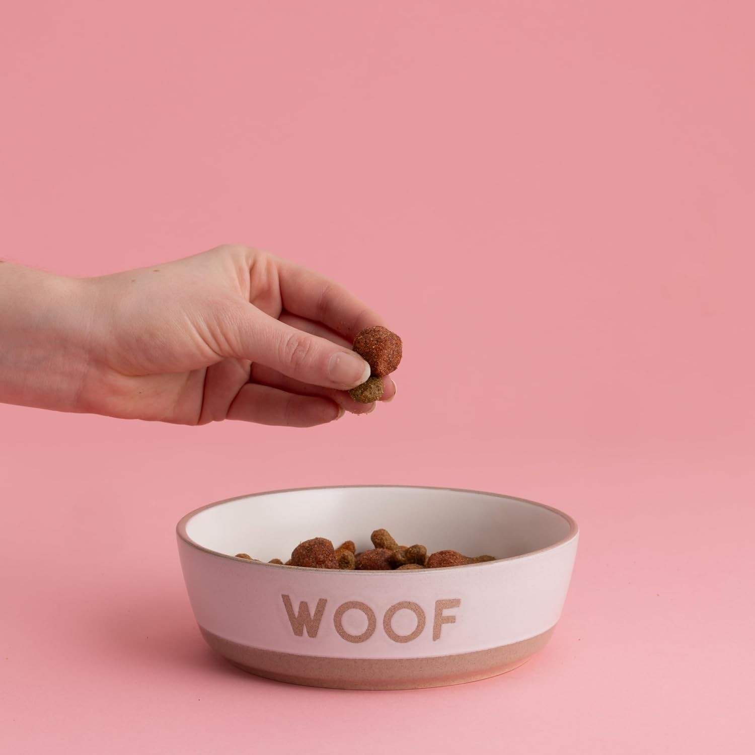 Mason Cash Pets Woof Dog Bowl 16cm Stoneware Pet Bowl Wax Resist Finish