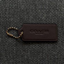 Coach Brown Gold Logo Tag Fob Designer Handbag Accessory for Women