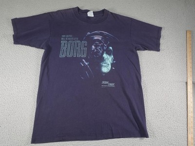 Vintage Star Trek The Next Generation Borg Shirt Mens Large Blue Sci Fi Tee 90s