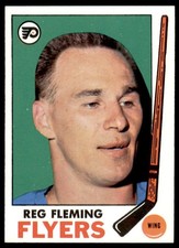 1969-70 Topps #95 REG FLEMING Philadelphia Flyers VGEX (Faint Wrinkle Mid)