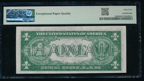 AC Fr 2300 1935A Hawaii $1 PMG 64 EPQ ... Choice Uncirculated! - Picture 2 of 2